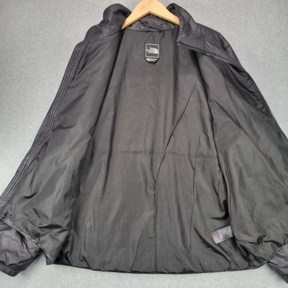 The North Face Puffer Jacket Mens Large Black Full Zip Insulated Ripstop Logo